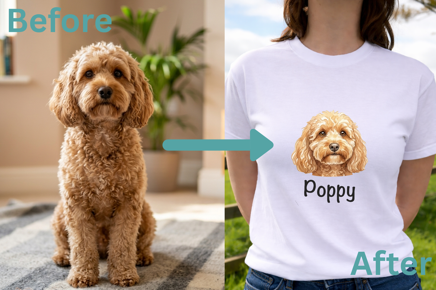 Personalised dog head T-Shirt 🐾