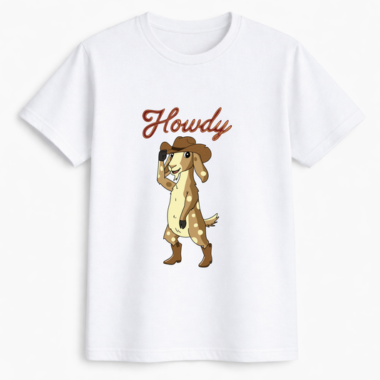 'Howdy' funny anglo nubian western style goat tees
