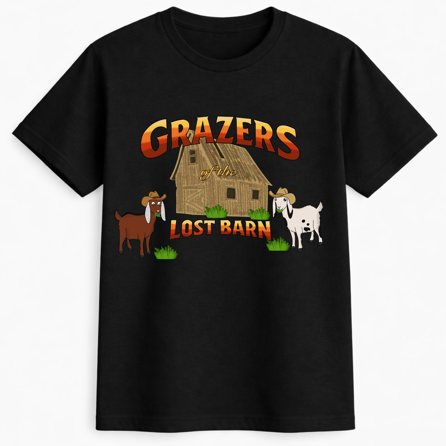 Grazers of the Lost Barn! - funny anglo nubian goat tees